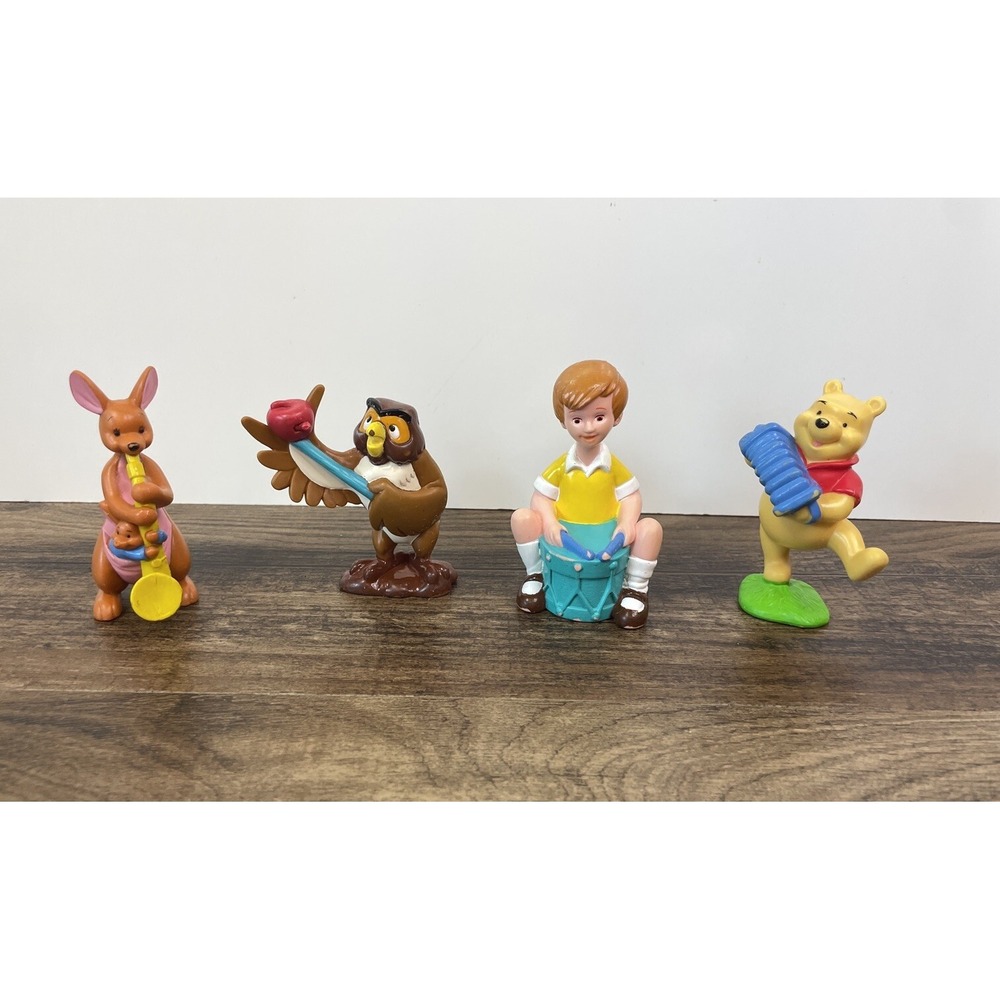 Disney Winnie the Pooh Cake Topper Figure Lot Owl Kanga Christopher Music Band